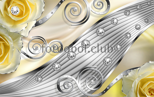 цветы, цветок, розы, узоры, стразы, 3д, 3d 